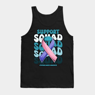 Thyroid Cancer Support Blue Pink teal  Ribbon Support Thyroid Cancer awareness Tank Top